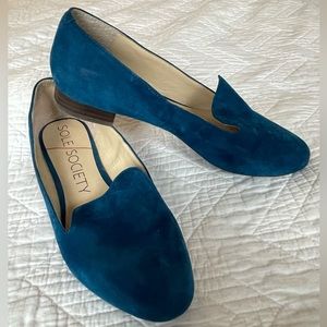Sole Society Blue Faux Suede Flats